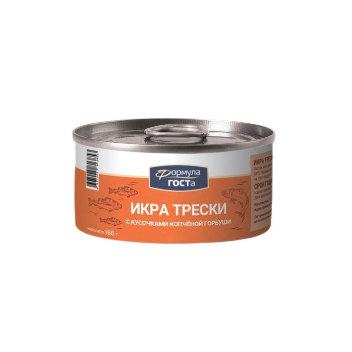 Икра трески с кусочками копченой горбуши, 160 г