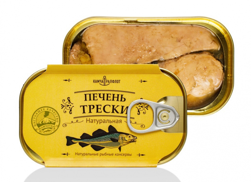 Печень трески натуральная, ж/б, 120 г
